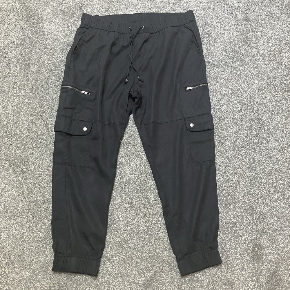 Banana Republic PL Large Tencel Cargo Jogger Womens Pants Utility Black Soft